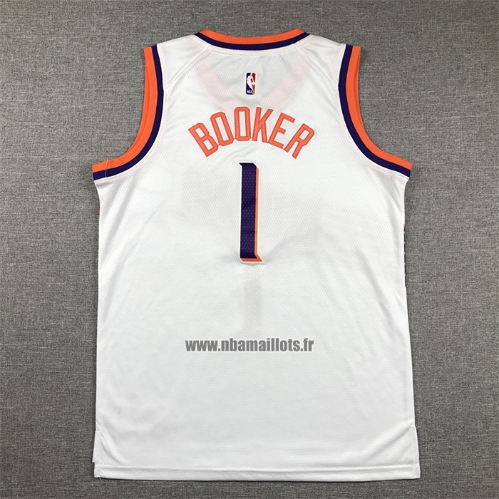 Maillot Enfant Phoenix Suns Devin Booker NO 1 Association 2023-24 Blanc